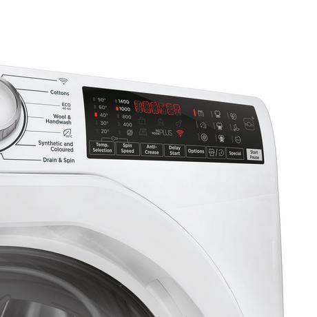 Hoover H3WPS496TAM6 9 kg Tvättmaskin med 1400 rpm – Vit, fristående, frontladdning