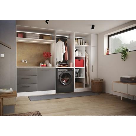Hoover H3WPS496TMRR6 9 kg Tvättmaskin med 1400 rpm – Grafit, fristående, frontladdning