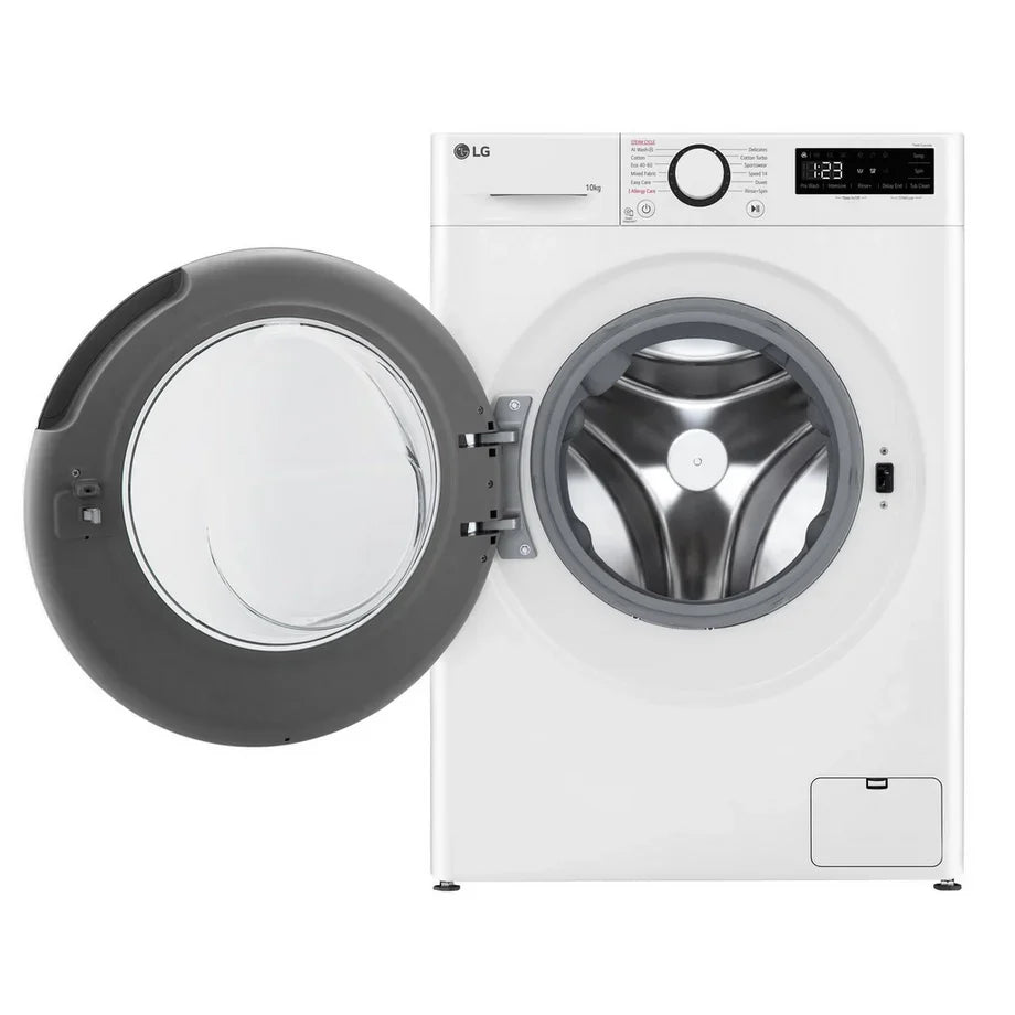 LG F4Y510WBLN1 10 kg Ångtvättmaskin med 1400 rpm – Vit, fristående, frontladdning, energiklass A