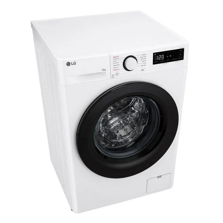 LG F4Y510WBLN1 10 kg Ångtvättmaskin med 1400 rpm – Vit, fristående, frontladdning, energiklass A
