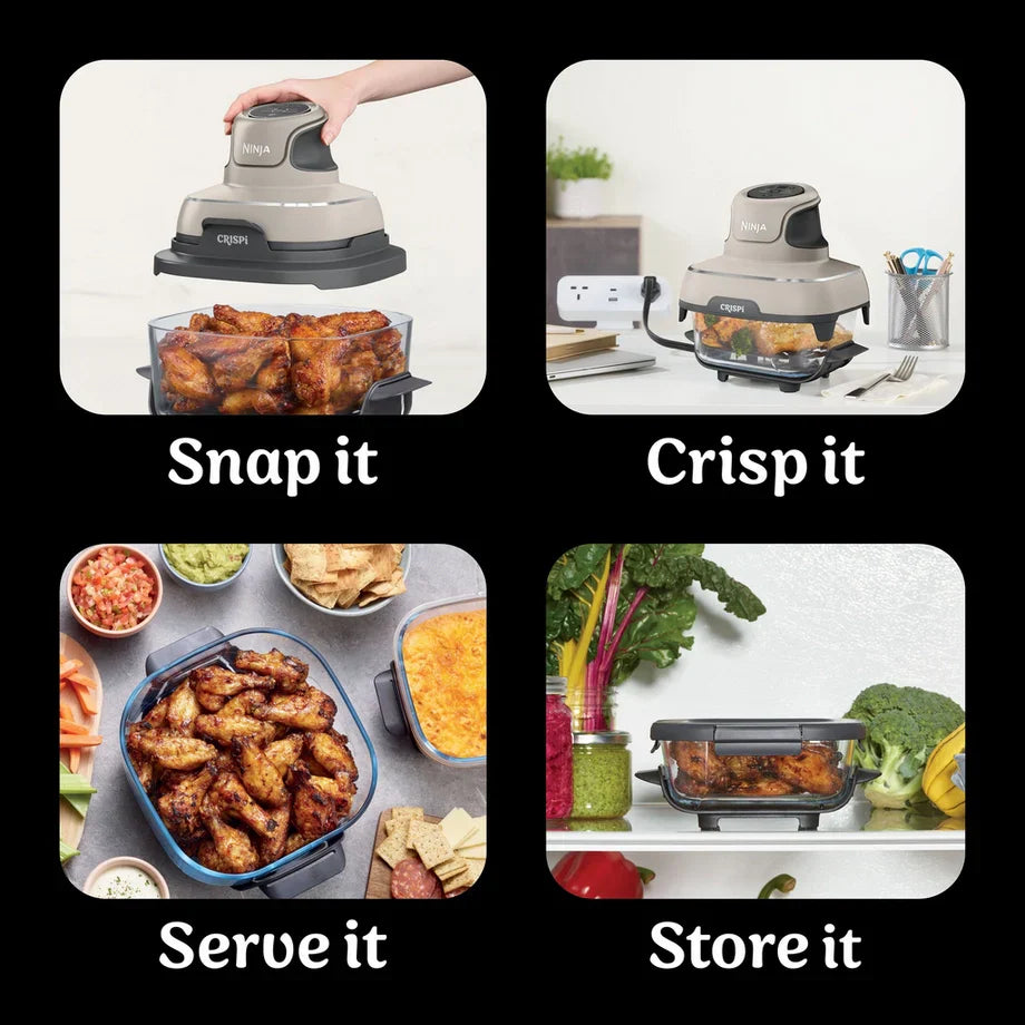 Ninja FN101UKST CRISPi 4-i-1 Portabel Glasluftfritera med stenplatta
