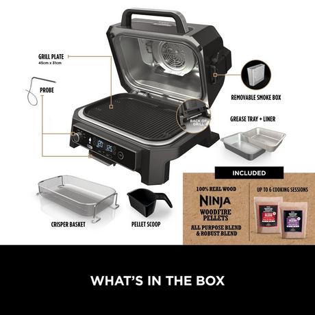 Ninja OG850UK Woodfire Pro XL – Elektrisk grill & röker för hemmet